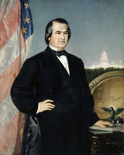 Portrait Of The American President Andrew Johnson
