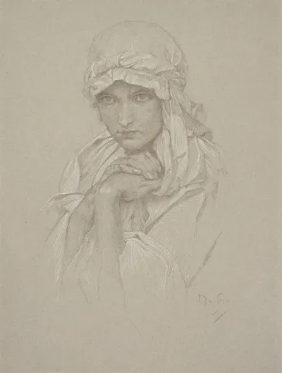 Portrait Of The Artists Daughter In Slavic Dress