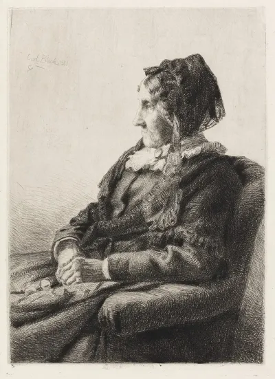 Portrait Of The Artists Mother Mrs Ida Emilie Ulrikke Henriette Bloch Nee Weitzmann