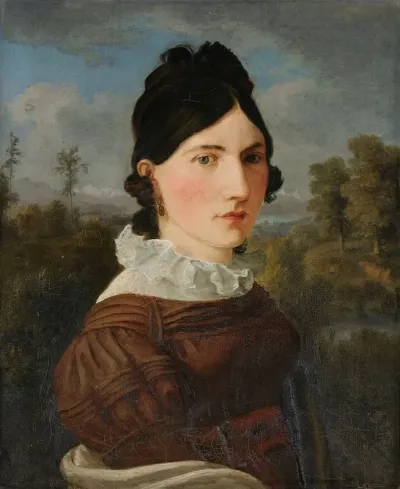 Portrait Of The Artists Sister In Law Elise Miville Baumann