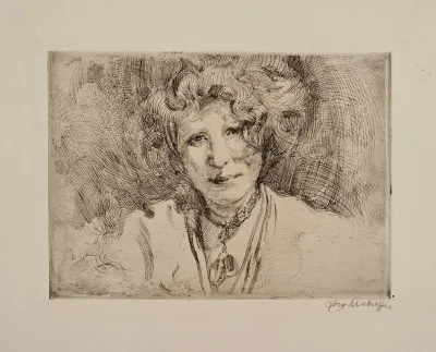 Portrait Of The Artists Wife By Lamp Light