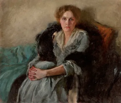 Portrait Of The Artists Wife Leta Czajkowska Ca 1875 1947