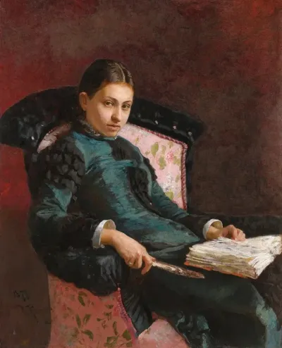 Portrait Of The Artists Wife Vera Repin