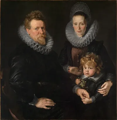 Portrait Of The Brussels Goldsmith Robert Staes His Wife Anna And Their Son Albert