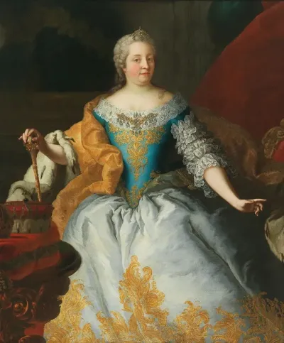 Portrait Of The Empress Maria Theresia Queen Of Hungary And Bohemia With The Bohemian And The Archducal Crown