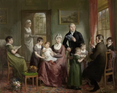 Portrait Of The Family Of Adrianus Bonebakker With Dirk L Bennewitz