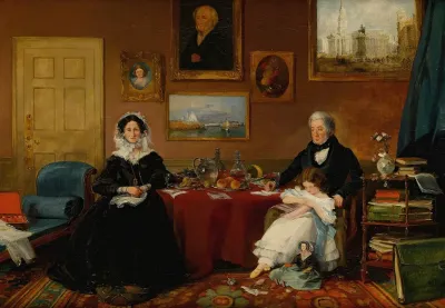 Portrait Of The Langford Family In Their Drawing Room