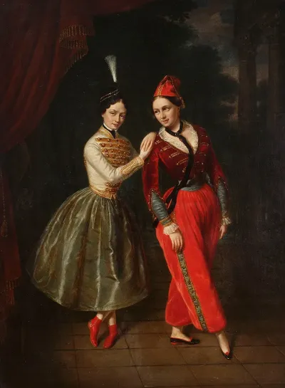 Portrait Of The Sisters Karolina And Anna Strauss Ballet Dancers From Teatr Wielki