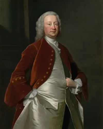 Portrait Of Thomas Popham D 1749 Of Bagborough Somerset