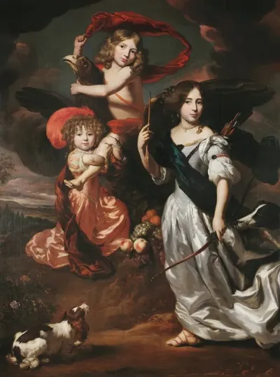 Portrait Of Three Children As Ceres Ganymede And Diana