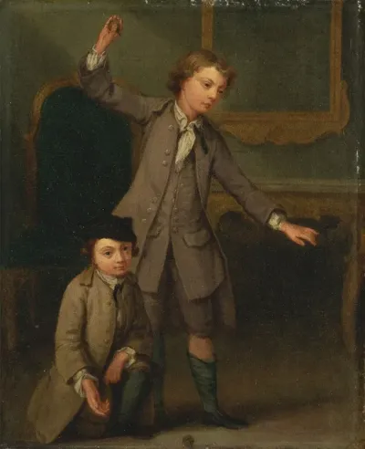 Portrait Of Two Boys Probably Joseph And John Joseph Nollekens