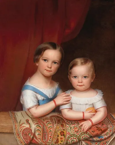 Portrait Of Two Children Of The Clemens Bachofen Von Echt Family
