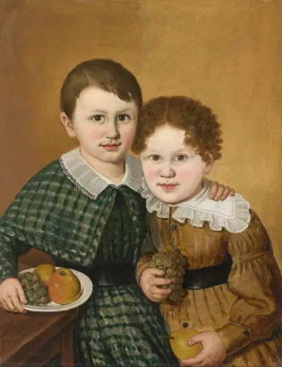 Portrait Of Two Children Two Brothers