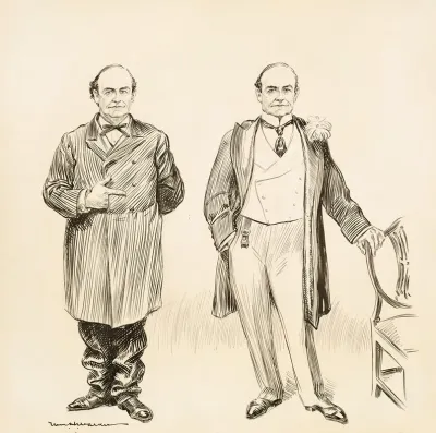 Portrait Of Two Men Or Possibly Two Images Of The Same Man