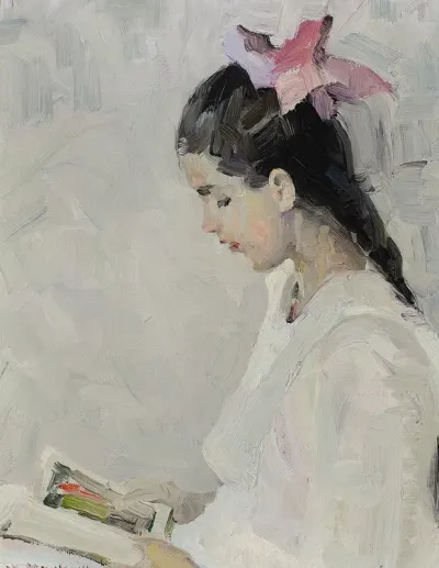 Portrait Of Vivian E Dunton With Book