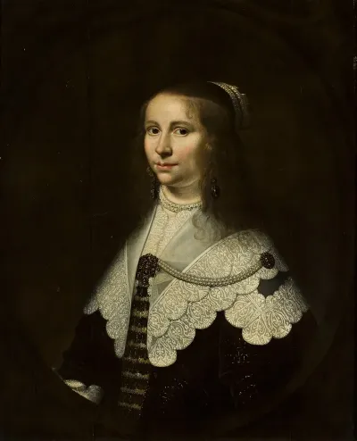 Portrait Of Volkera Van Beresteyn 1624 1653 Wife Of Salomon Van Schoonhoven 1617 1653