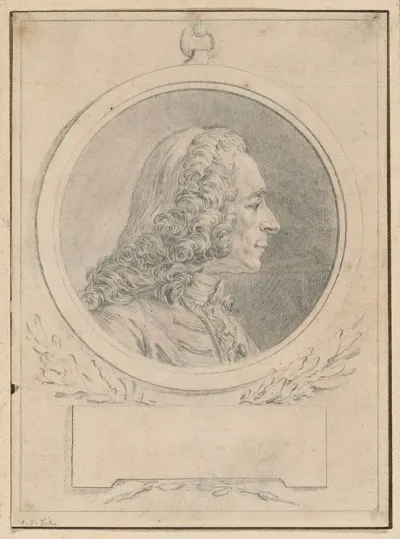 Portrait Of Voltaire After His Bust By Jean Baptiste Lemoyne Ii