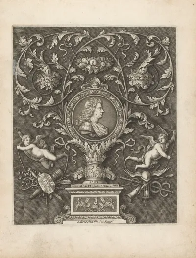 Portrait Of William Parsons With Leaf Ornaments And Putti