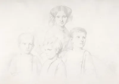 Portrait Of Woman And Three Children