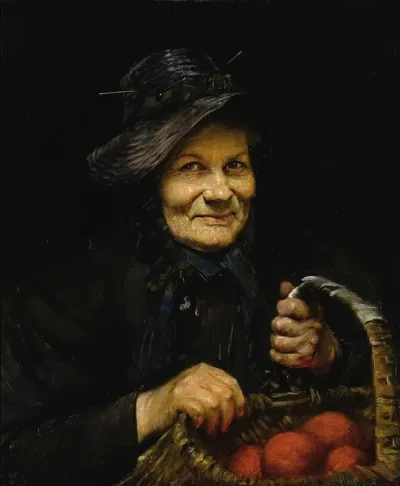 Portrait Of Woman With Oranges