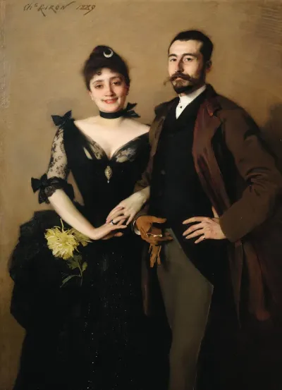 Portrait Of Zoё Lucie Betty De Rothschild 1863 1916 And Leon Lambert 1851 1919