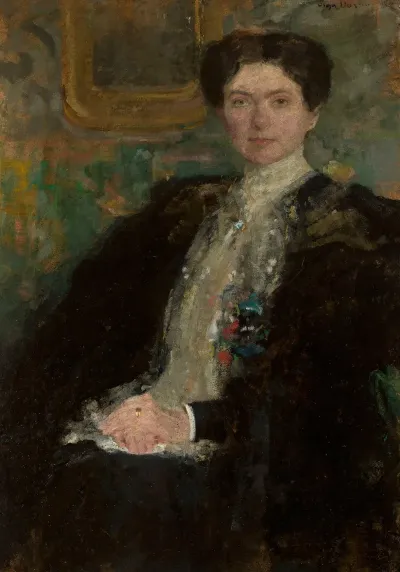 Portrait Of Zofia Kirkor Kiedron Nee Grabska 1872 1952