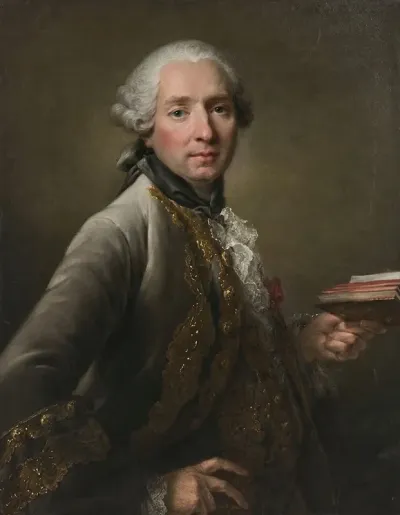 Portrait Presume Dantoine Corbeau Marquis De Vaulserre Portant Lordre De Saint Louis Et Tenant Un Livre