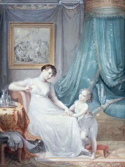 Portrait Presume De Madame Marie Alexandre Vincent Et De Son Fils Andre