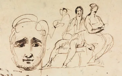 Portrait Sketch And Seated Figures