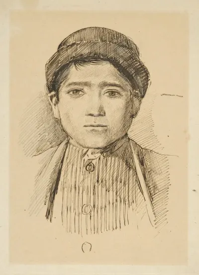 Portrait Study Of A Boy In A Hat
