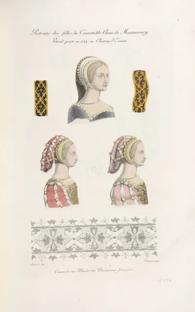 Portraits Des Filles Du Connetable Anne De Montmorency Vitrail Peint En 1544 Au Chateau Decouen
