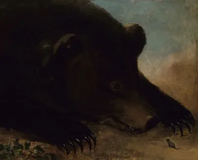 Portraits Of A Grizzly Bear And Mouse Life Size