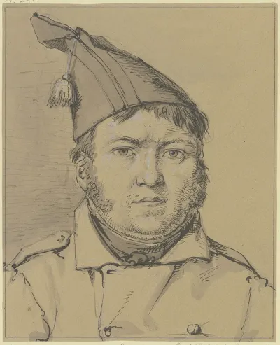 Portrat Eines Mannes Mit Franzosischem Bonnet De Police