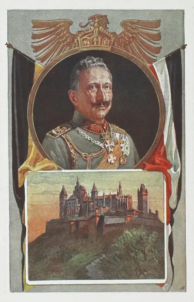 Portrats Des Kaisers Wilhelm Ii Uber Der Burg Hohenzollern