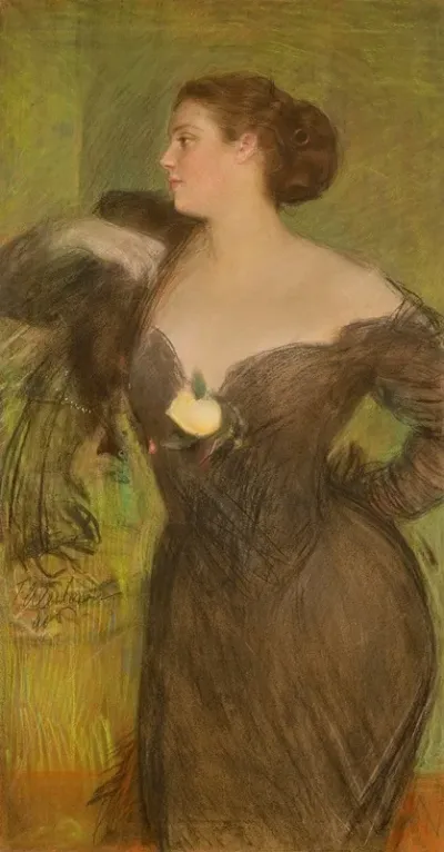 Portret Kobiety W Balowej Sukni