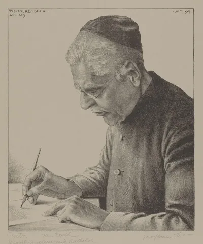 Portret Van A M C Van Cooth Schrijvend