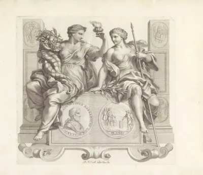 Portret Van Agostino Barbarigo En De Personificaties Van Eendracht En Vrede
