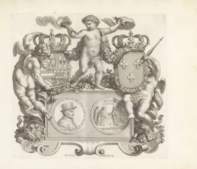 Portret Van Agostino Barbarigo Met Putti En Twee Wapenschilden