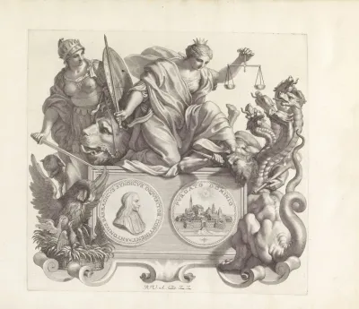 Portret Van Antonio Barbarigo En De Personificaties Van Kracht Rechtvaardigheid En Toorn