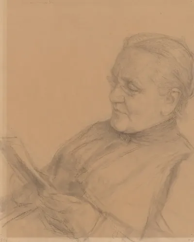 Portret Van Barendina Hermina Muhring Lezende
