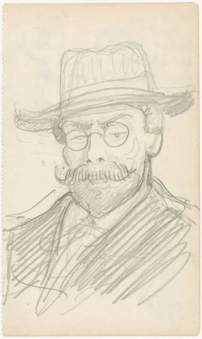 Portret Van Een Heer Met Hoed En Bril