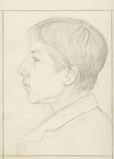 Portret Van Een Jongen Naar Links
