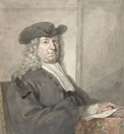 Portret Van Een Man Met Een Hoed En Een Grijze Pruik Naar Rechts Aert Schouman Possibly 1720 1792