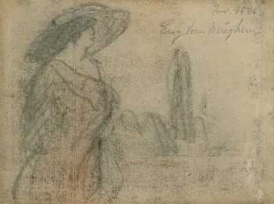 Portret Van Een Staande Vrouw
