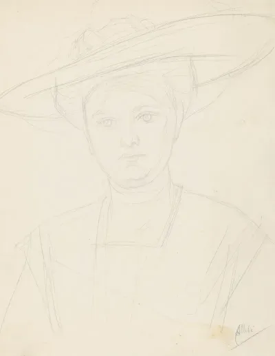 Portret Van Een Vrouw Met Een Hoed 2
