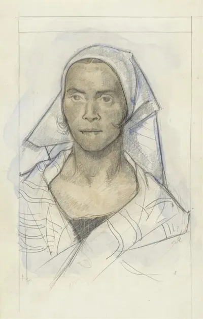Portret Van Een Vrouw Met Hoofddoek