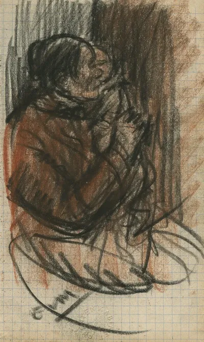 Portret Van Een Zittende Vrouw Profiel
