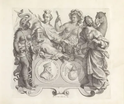 Portret Van Francesco Barbarigo En De Personificaties Van Afrika Europa Amerika En Azie