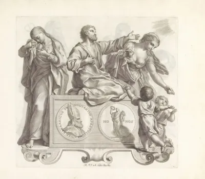 Portret Van Girolamo Barbarigo Met De Personificaties Van Drie Zaligheden