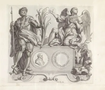 Portret Van Gregorio Barbarigo En De Personificatie Minachting Voor De Wereld En Verlangen Tot God